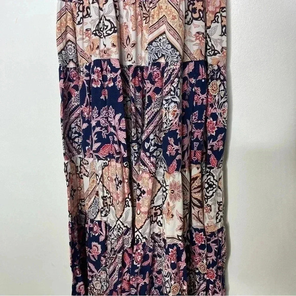 Abel The Label Anthropologie Tiered Patchwork Maxi Dress Size XS - Picture 5 of 7